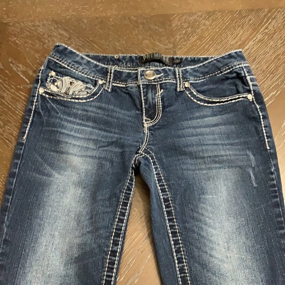 Firm Price- Premier by Rue 21 distressed boot cut medium wash denim jeans - Picture 5 of 17